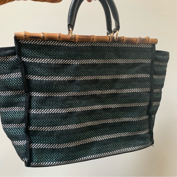 022 - Zara Woven Bag Bamboo Handles - Picture 5 of 9